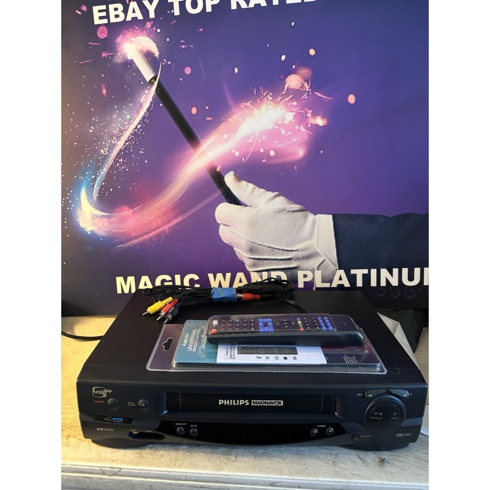 Philips Magnavox VRZ244 AT01  Video Cassette Recorder (VCR) VCR plus+ w/ Remote